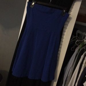Blue strapless dress